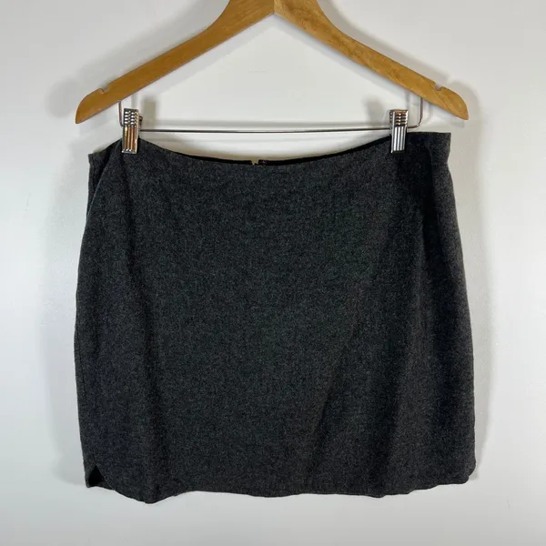 Madewell Womens Gray Wool Blend Mini Skirt Size 12 Lined Back Zip Heathered‎ - Image 2