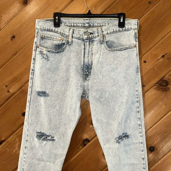 Levi’s 512 slim taper fit light blue distressed jeans - Image 6