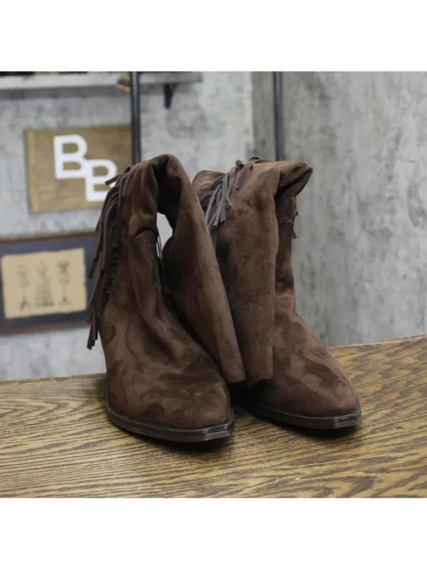 Universal Thread Womens Patsy Tall Fringe Western Boots Brown Multi 8.5M - Image 4