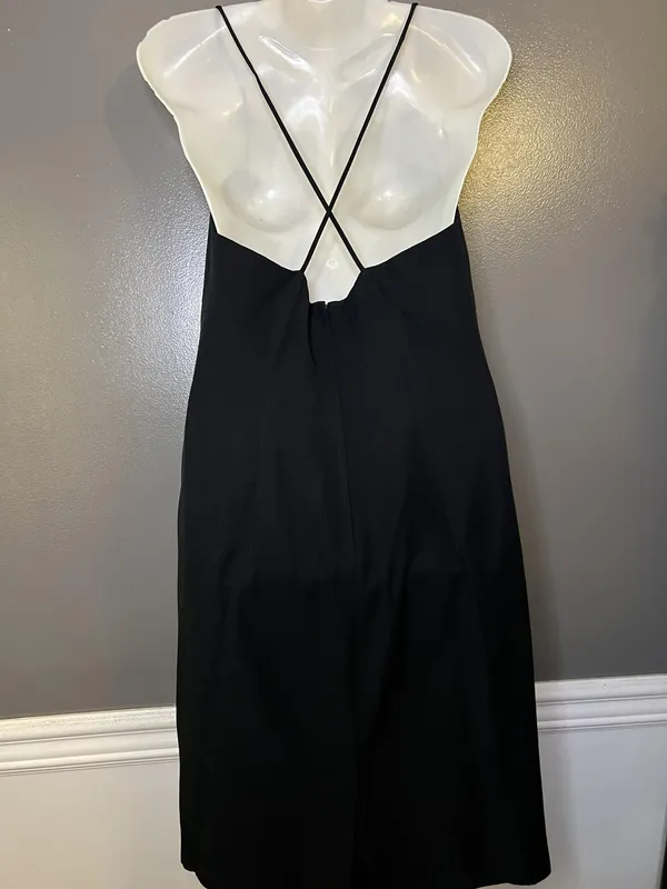 Vintage Joseph Ribkoff Dress Womens 12 Black Sweetheart Slip Spaghetti Strap - Image 6
