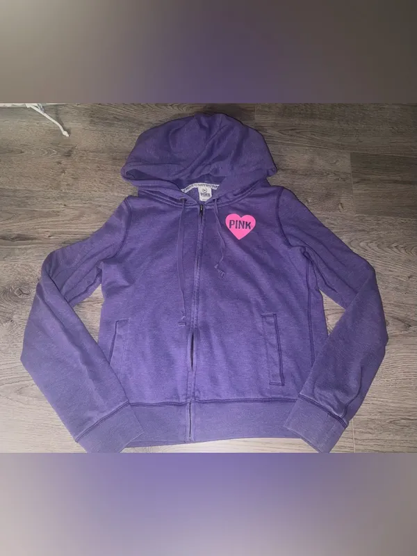 PINK Victoria’s Secret OLD PINK Vintage Y2K STYLE 2011 purple hooded jacket - Image 10