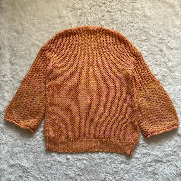 Free People Cardigan Home Town Cardi Sweater Bell Sleeves Sugar Candy Combo XS - Image 5