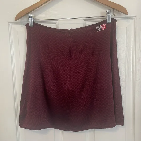 Purple Satin Mini Skirt Tommy Jeans Tommy Hilfiger Maroon Dark Academia - Image 4