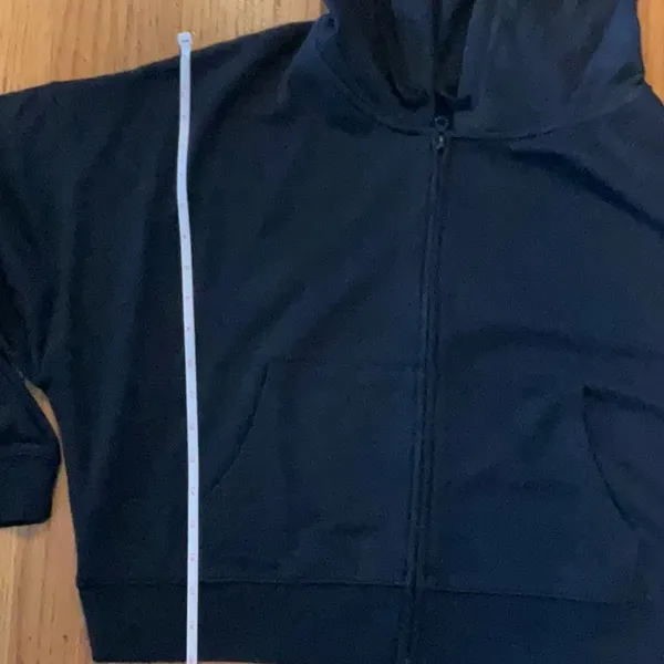 GAP Hooded Black Crop Sweater, NWT, size M - Image 9