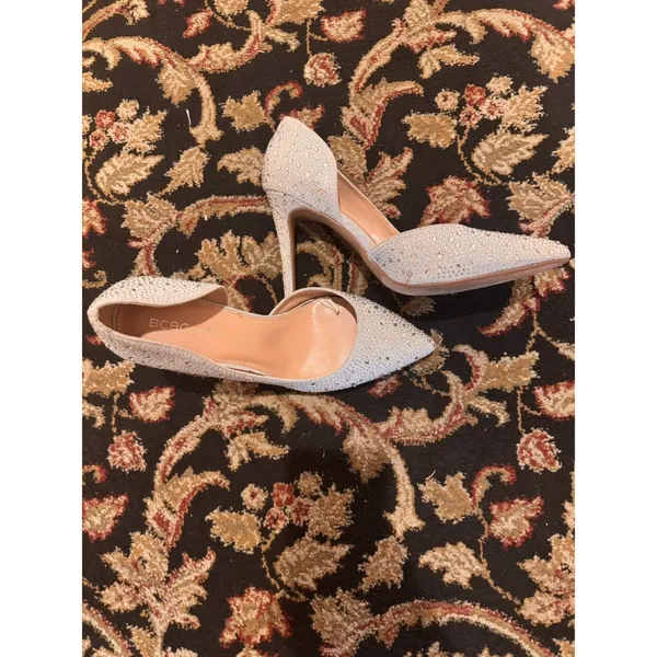 BCBG Generation Light Gray Bling Heels 4 Wedding Or Formal Event Sz 10 - Image 2