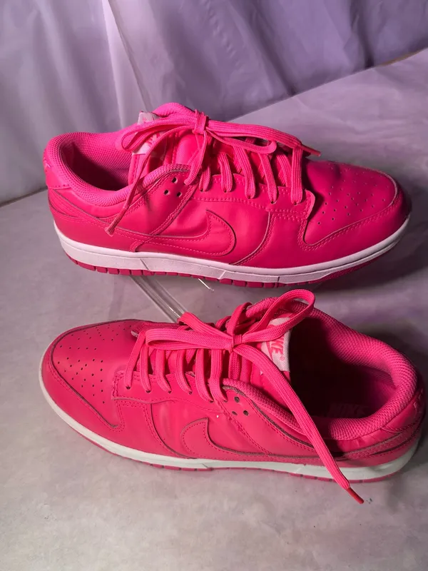Nike Women's Hot Pink Low-Top Leather Sneaker - Image 3