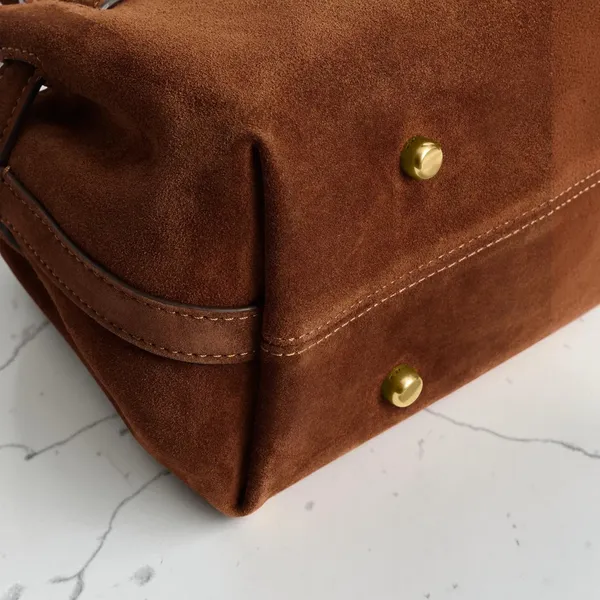 NWT Coach Empire Carryall 34 Suede Shoulder Bag Brass Warm Brown CBN41 Satchel - Image 5