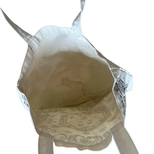 Madewell Reusabale Canvas Bandana Paisley Tote Cream - Image 4
