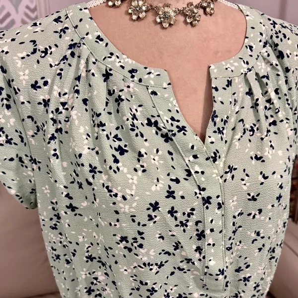 41 Hawthorn Stitch Fix Floral Blouse Custom Tailored Fit Cinch Women’s Sz Large - Image 3