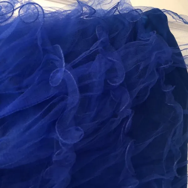 Royal Blue Floral One-Shoulder Homecoming Formal Dress - Image 4