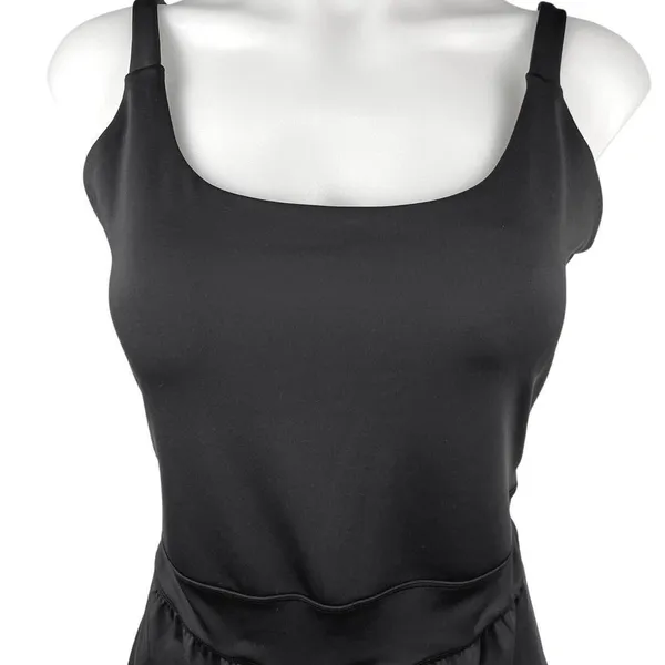 Year of Ours Black Sleeveless Square Neck Athletic Tennis Mini A Line Dress Sz L - Image 9
