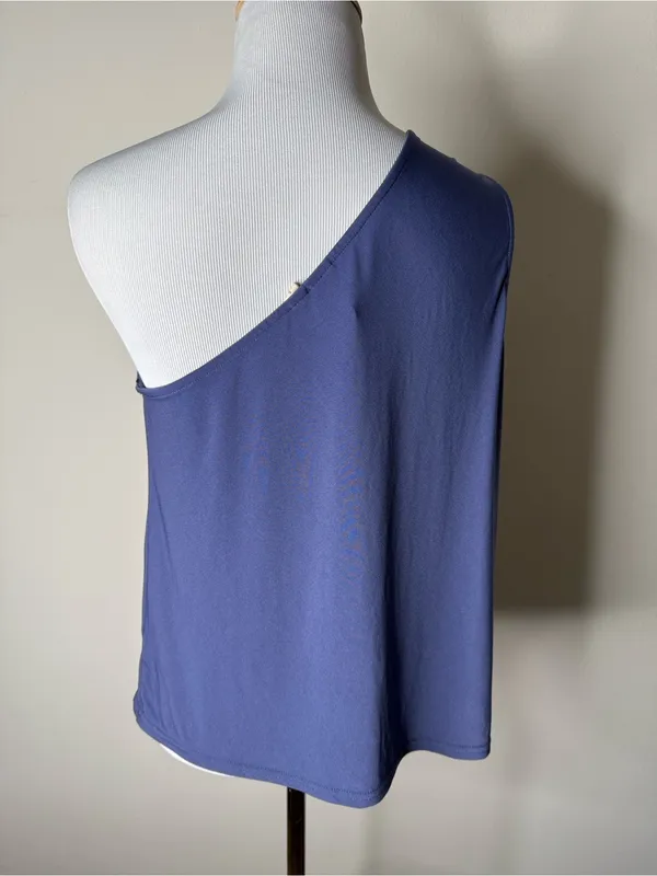 Dolan Left Coast Anthropologie Blue One Shoulder Top - Image 8