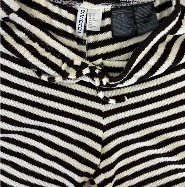 H&M knit sweatpants brown and white striped - Image 2