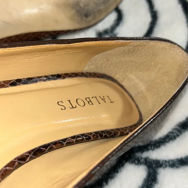Talbots Size 8 Snakeskin Kitten Heels - Image 7