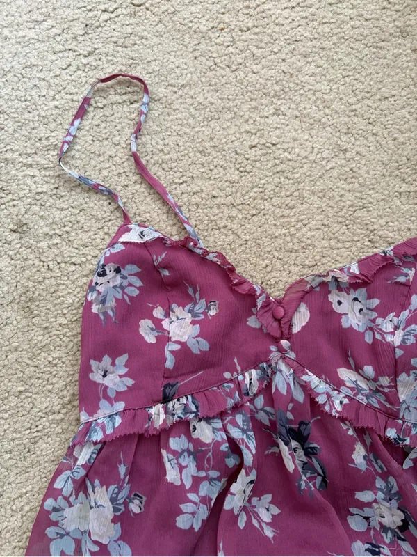 Abercrombie Babydoll Bella Swan Elena Gilbert Fairy Grunge Floral Ruffle Small - Image 3