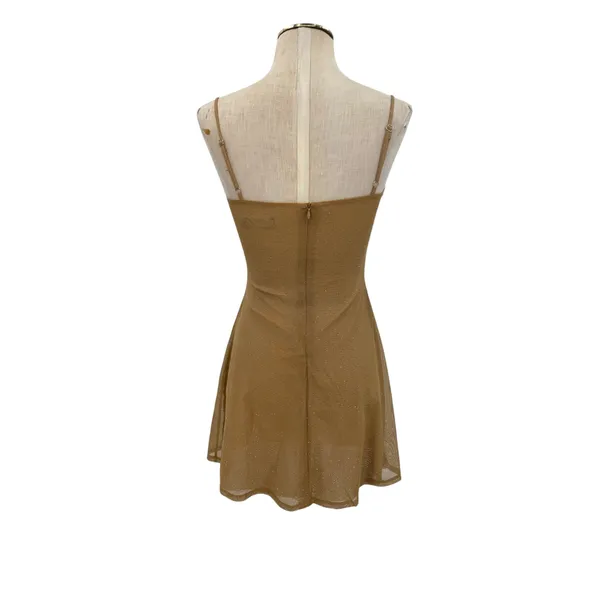 Babyboo Pixie Gold Sparkle Mesh Underwire Bustier Mini Dress Size Small - Image 5