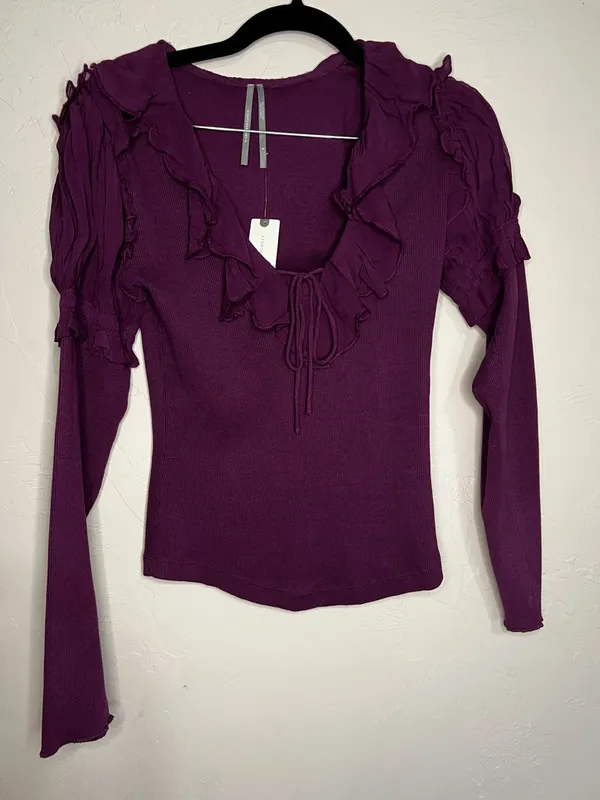 Anthropologie NWT‎ long Sleeve Ruffle Romantic Sweater - Image 3