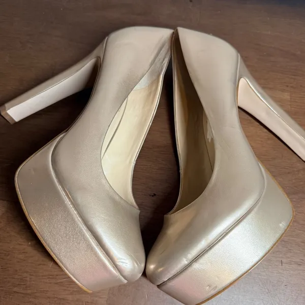 Jessica Simpson Platform Stiletto Heels Gold Metallic Women's Size‎ 8.5 - Image 5