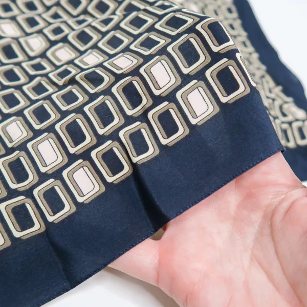 Vintage 80s Casual Corner Geometric Silk Square Scarf Wraps - Image 6