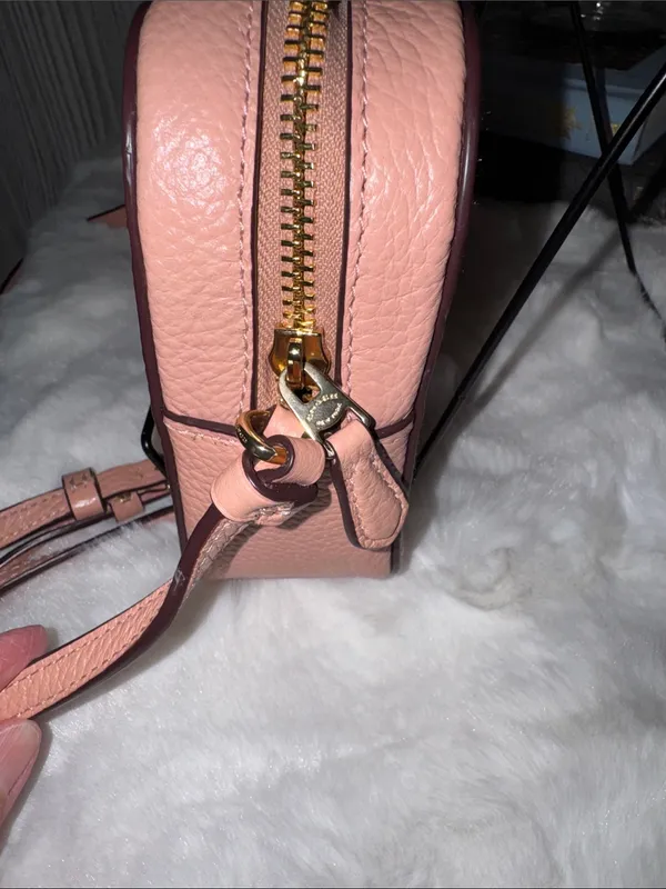Coach Pebbled Leather Crossbody in Blush Pink - Image 6