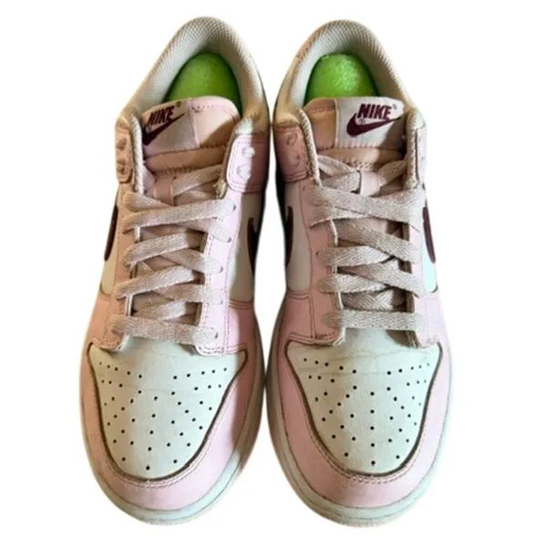 Nike Dunk Low Women’s Pink White Burgundy Sneakers Size 8.5 - Image 3