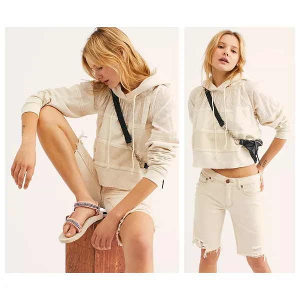 Free People Piper Pullover Cropped Hoodie Size Small - Image 11