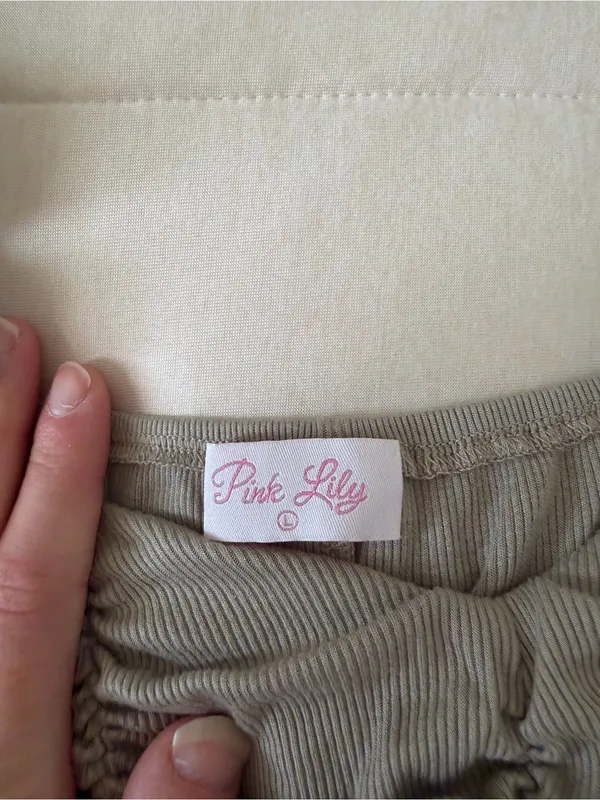Pink Lily Sage Green Ruched Long-Sleeve Bodysuit - Image 3