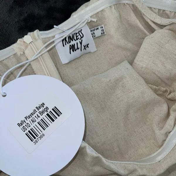 Princess Polly Rally Playsuit in Beige Size 10 New with tag - Image 11