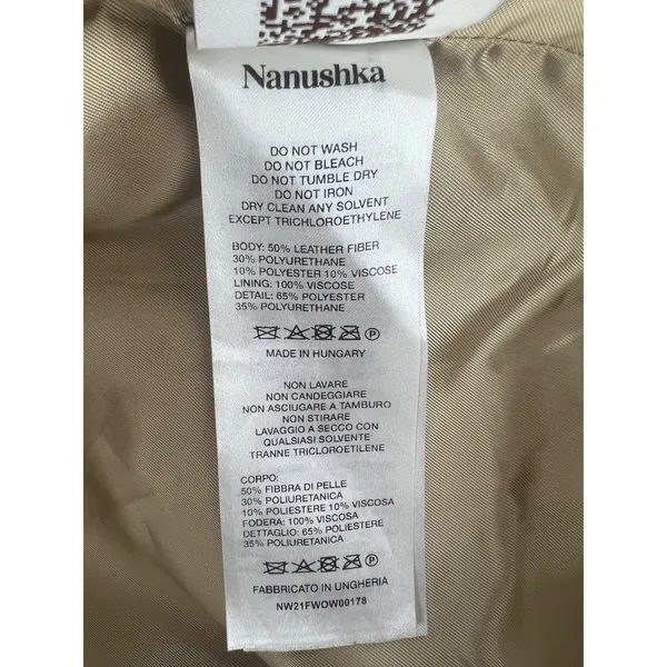 Nanushka Ado Regenerated Leather Biker Jacket‎ Black Espresso XS - Image 14
