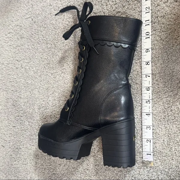 Women’s Black Lace Up Chunky Heeled Platform Boots Size 5.5 (EU 36) NEW - Image 10
