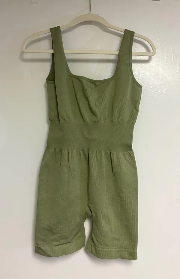 WeWoreWhat Sage Green Ribcage Romper - Image 2