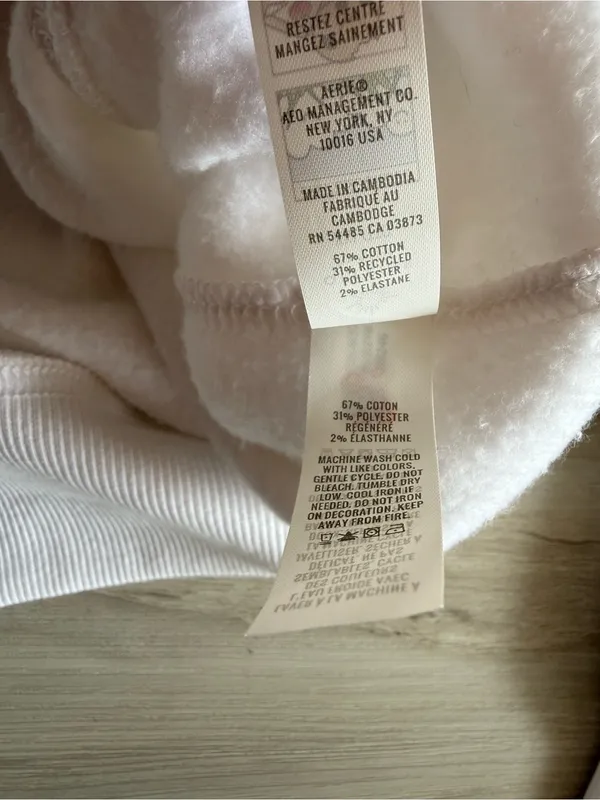 Offline by Aerie Cloud Fleece Sweatshirt White XXL NWT - Image 6