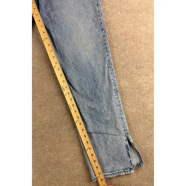 Abercrombie& Fitch Ultra High Rise 90s Straight Jeans Light Wash 30/10 Side Slit - Image 10