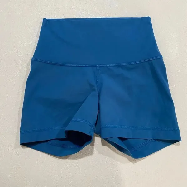 Everlane Perform Blue Biker Shorts XS High Rise Activewear Yoga Shorts - Image 2