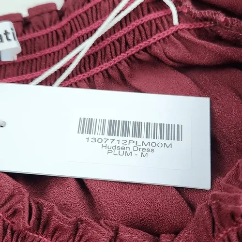 Reformation NWT Hudsen Dress in Plum Burgundy Long‎ Sleeve Smocked Medium - Image 7