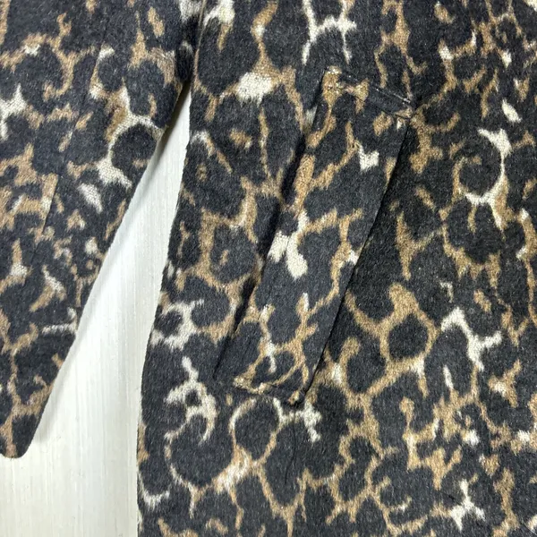 Apt 9 Womens Cheetah Leopard Print Overcoat Single Button Long Jacket Small NEW - Image 4