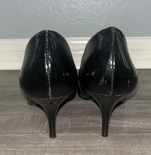 Westies Black Slip On Peep Toe Business Casual Heels Size 8 - Image 3