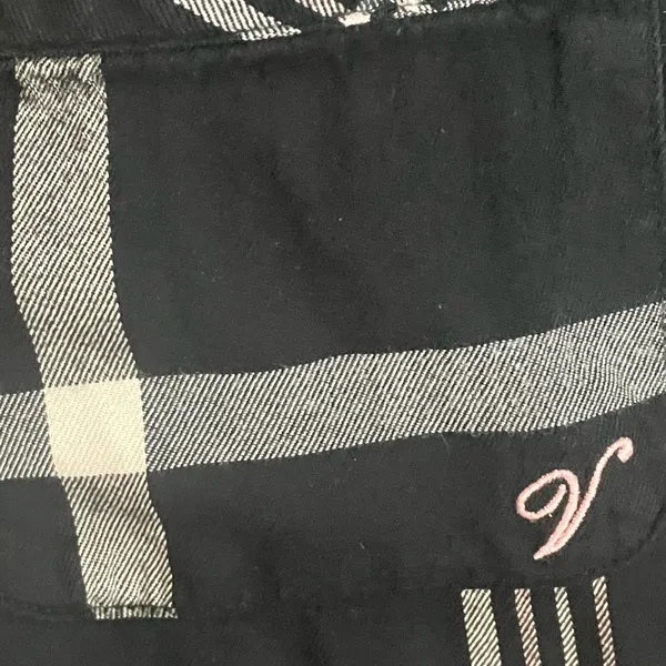 Victoria's Secret Black & White Plaid Button-Up Pajama Set - Image 4