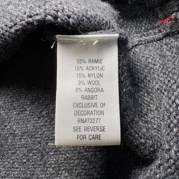 Croft & Barrow Embroidered Christmas Cardinal Sweater Womens XL Wool Angora Gray - Image 10
