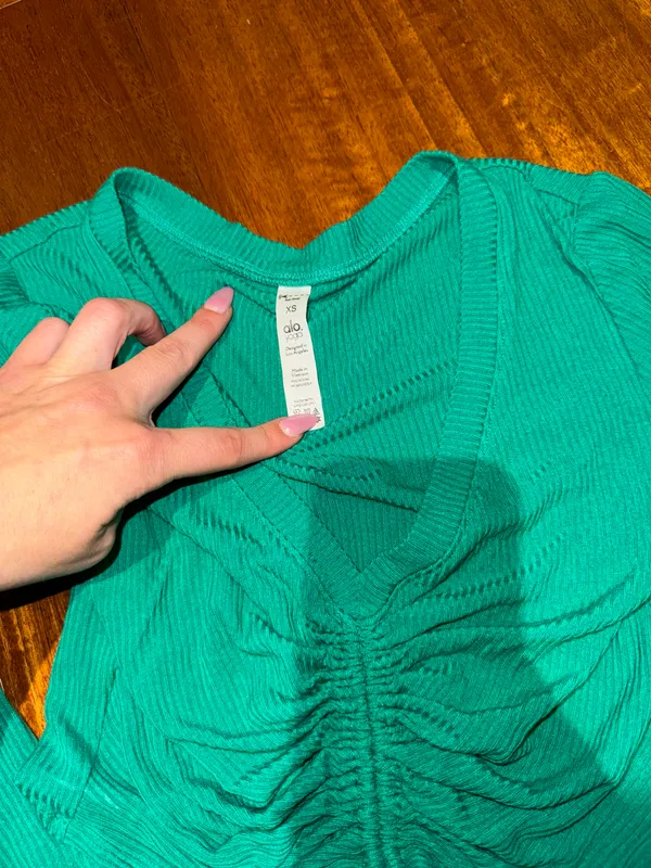 Alo Ribbed Cinch Top Xs - Image 5