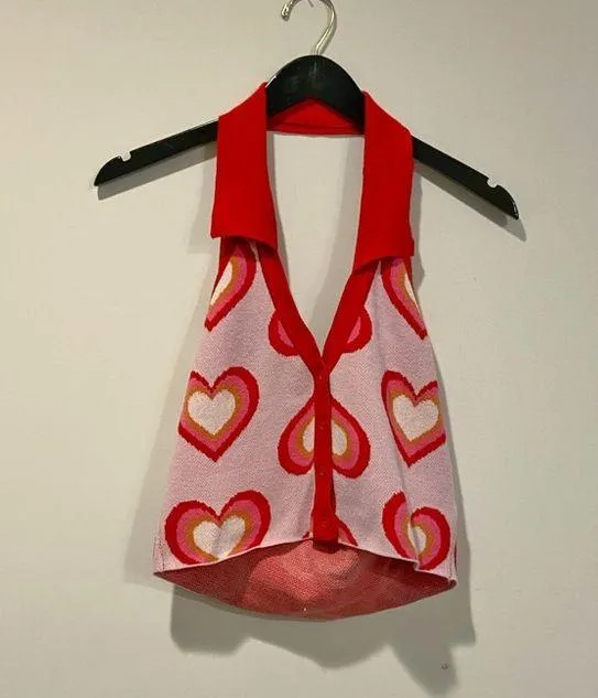 Red and pink heart tank top - Image 4