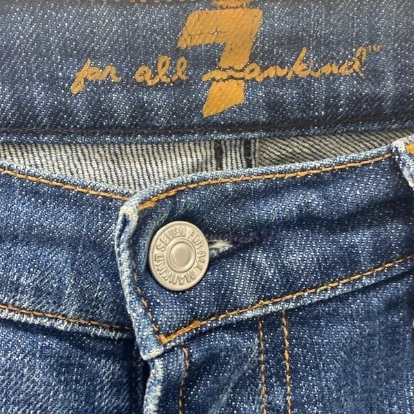 7 for All Mankind vintage boot cut denim. Distressed pockets. EUC. Size 30. - Image 3