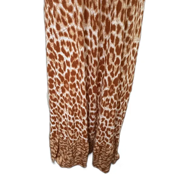 Denim & Co Tan Giraffe‎ Animal Print Maxi Dress with Pockets Casual Size Medium - Image 4