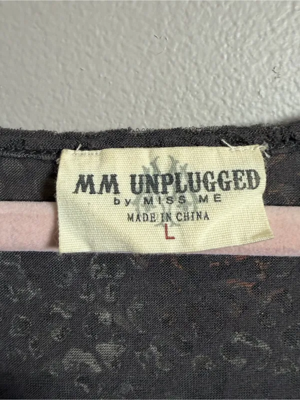 MM Unplugged by Miss Me T-Shirt rhinestones striped - Image 8