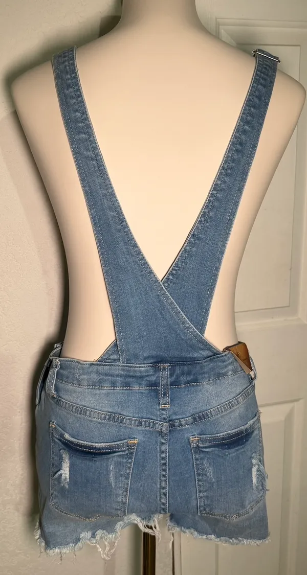 I&M Jeans Light Blue Denim Mid-Rise Overalls - Image 6