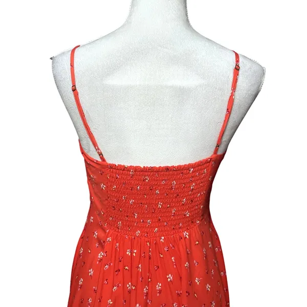 Gap Sundress Orange Floral Print V Neck Sleeveless A Line Summer Dress XS Casual - Image 6