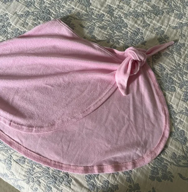 New Pink Terrycloth Bikini Wrap Skirt - Image 4