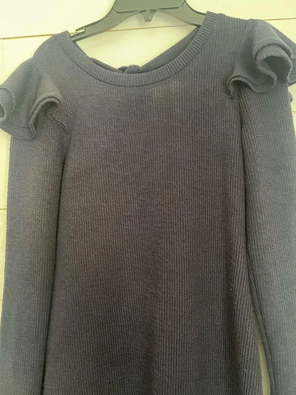 Saylor x Free People Blue Chase Knit Mini Ruffle Sweater Dress Size x-Small - Image 5