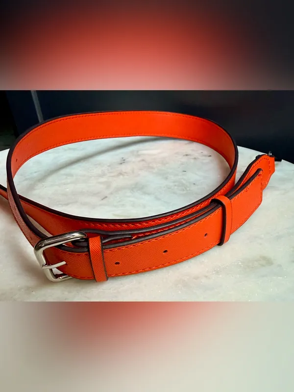 Red Leather Adjustable Crossbody Strap Replacement Silver
Hardware 44"-52" - Image 4