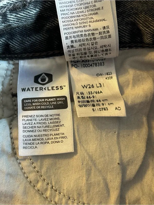 Levi’s ‘94 Baggy faded gray denim wash loose fit slouchy jeans cuffed hem 26 - Image 9